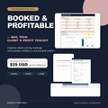 Booked & Profitable — Nail Tech Client & Profit Toolkit with Excel dashboard, client forms, and handbook.