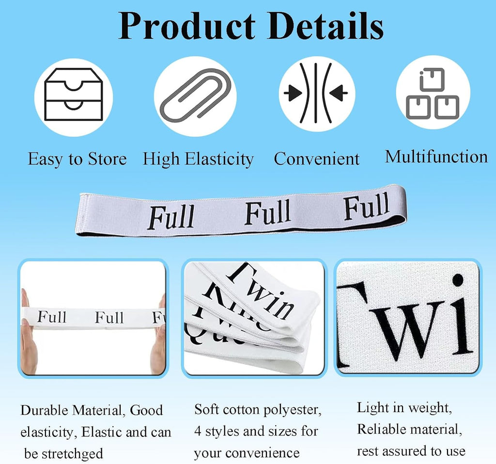 LinenID Sheet Organizer Bands — 8 Pack