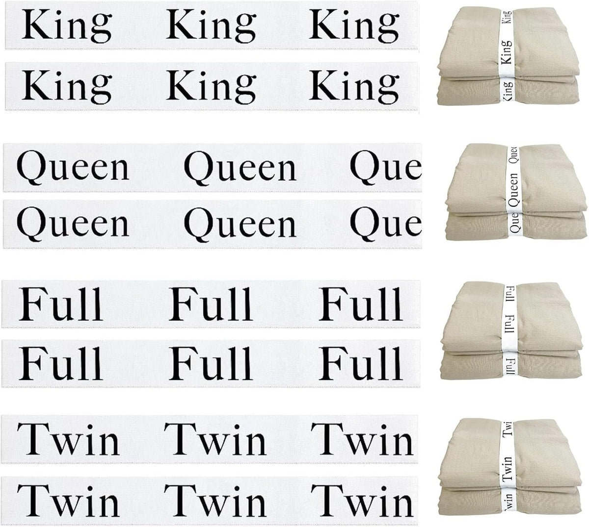 LinenID Sheet Organizer Bands — 8 Pack