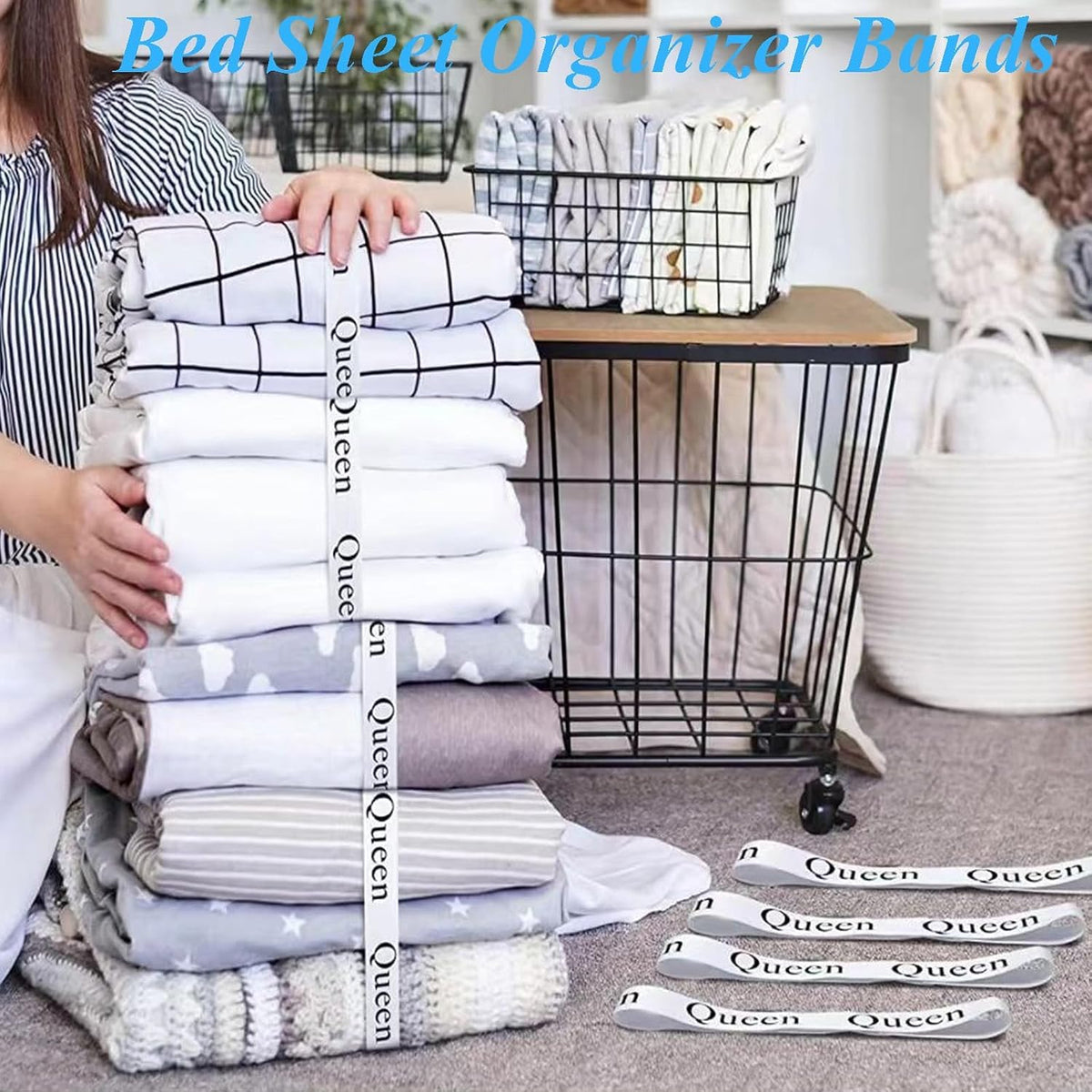 LinenID Sheet Organizer Bands — 8 Pack
