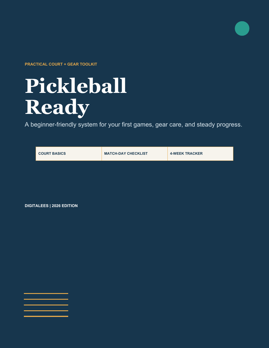 Pickleball Ready - Beginner Court, Care & Progress Toolkit